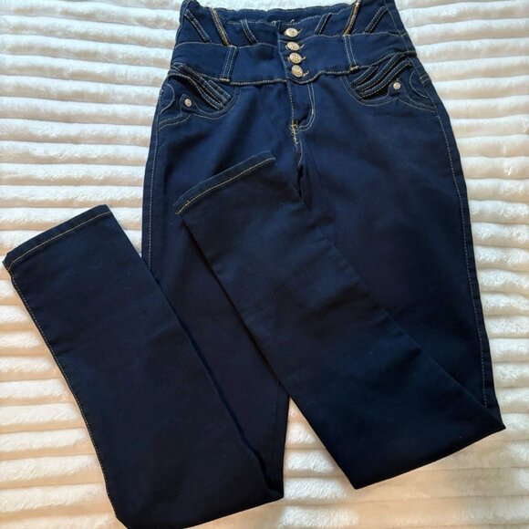 Tush push Girl's Junior's size 5 skinny Jeans stretch back pockets - Picture 1 of 8